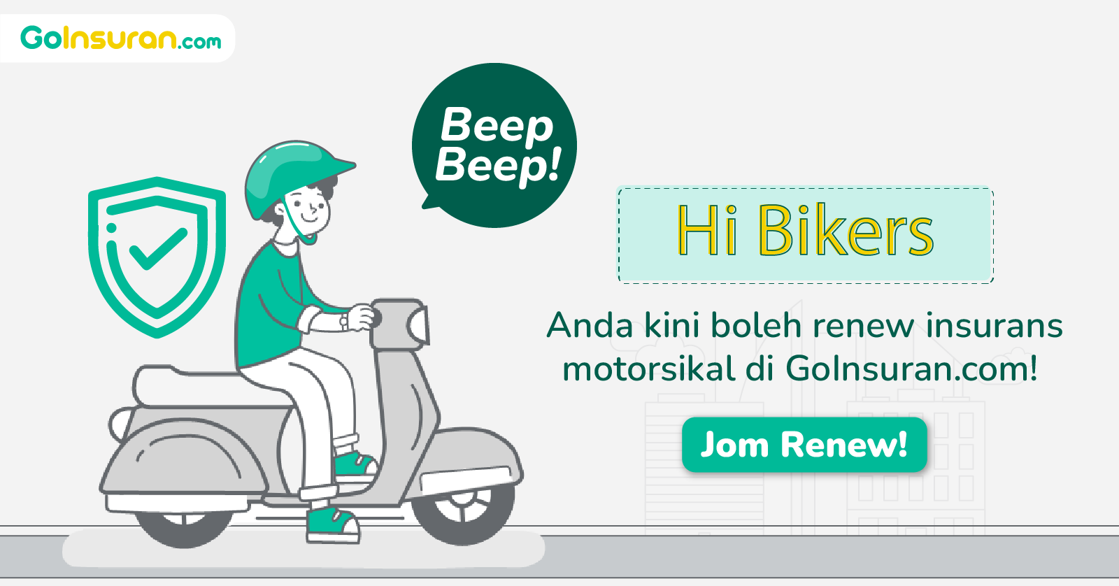 Read more about the article Hello there, motorcycle owners! Renew your motorcycle insurance with GoInsuran now.