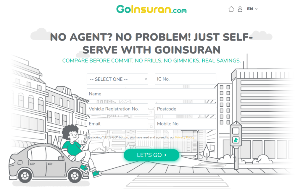 GoInsuran Insert Personal InformationPage First-Time Insurance Buyer