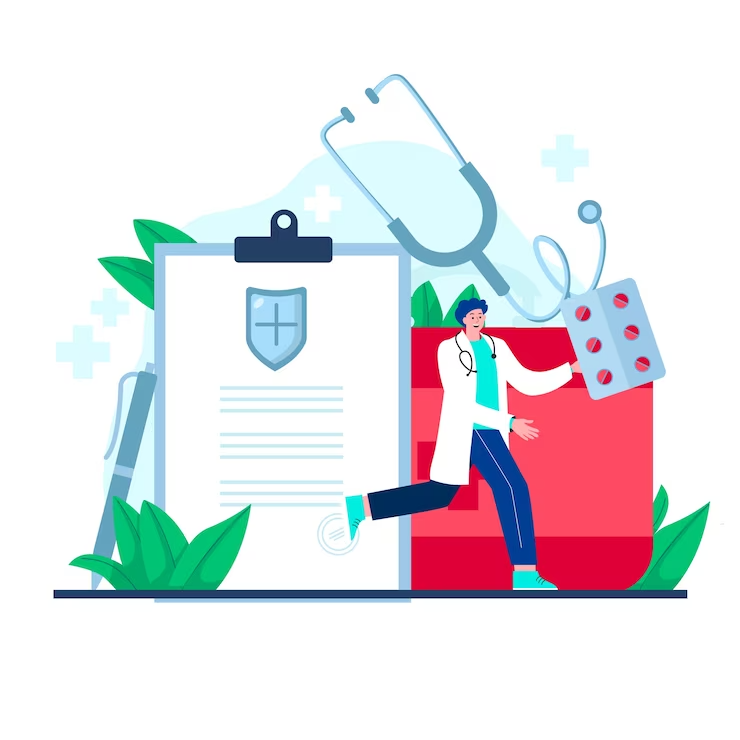 Travel Insurance Tips for a Secure Journey- 7 Essential Tips 2 flat national doctor s day illustration with medic running with pills 23 2149437383